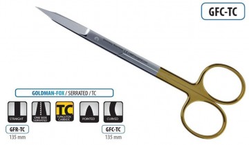 SCISSORS GOLDMAN FOX CURVED 130MM