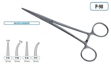 HEMOSTATIC FORCEPS HALSTED MOSQUITO CURVED 120MM