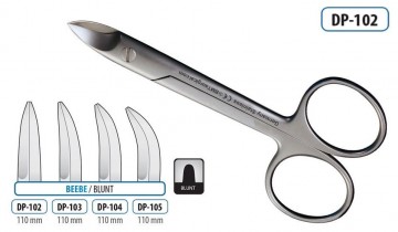 SCISSORS BEEBE BLUNT STRAIGHT 110MM