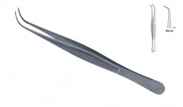 FORCEPS MICRO CURVED 100MM