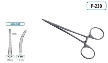 HEMOSTATIC FORCEPS BABY CRILE STRAIGHT 140MM