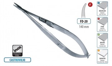 NEEDLE HOLDER CASTROVIEJO CURVED 140MM