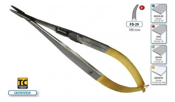 FORCEPS NEEDLE HOLDER CASTROVIEJO CURVED 180MM