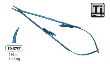 NEEDLE HOLDER MICRO CURVED TITANIUM 180MM