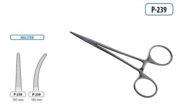 HEMOSTATIC FORCEPS HALSTED CURVED 180MM