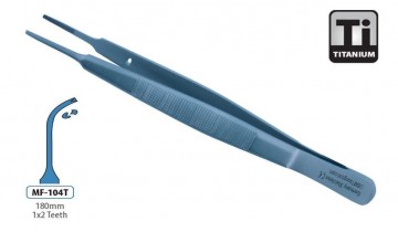 FORCEPS GERALD CURVED TITANIUM 1 X 2 TEETH